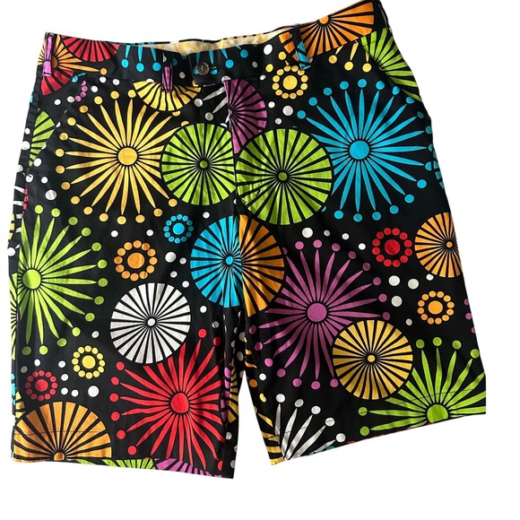 Loudmouth Other - Loudmouth Mens Golf Shorts Size 36 Multicolor Sunburst Geometric Psychedelic LM